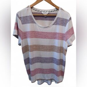 Market & Spruce Multicolor Striped Short Sleeve Tee